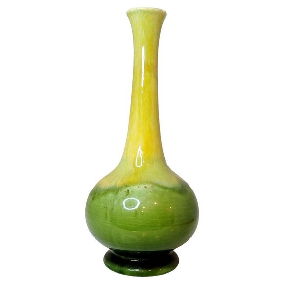 Antique 1900s Haeger Bud Vase 10" Green Yellow Drip Glaze Pre Royal Haeger - Picture 4 of 10